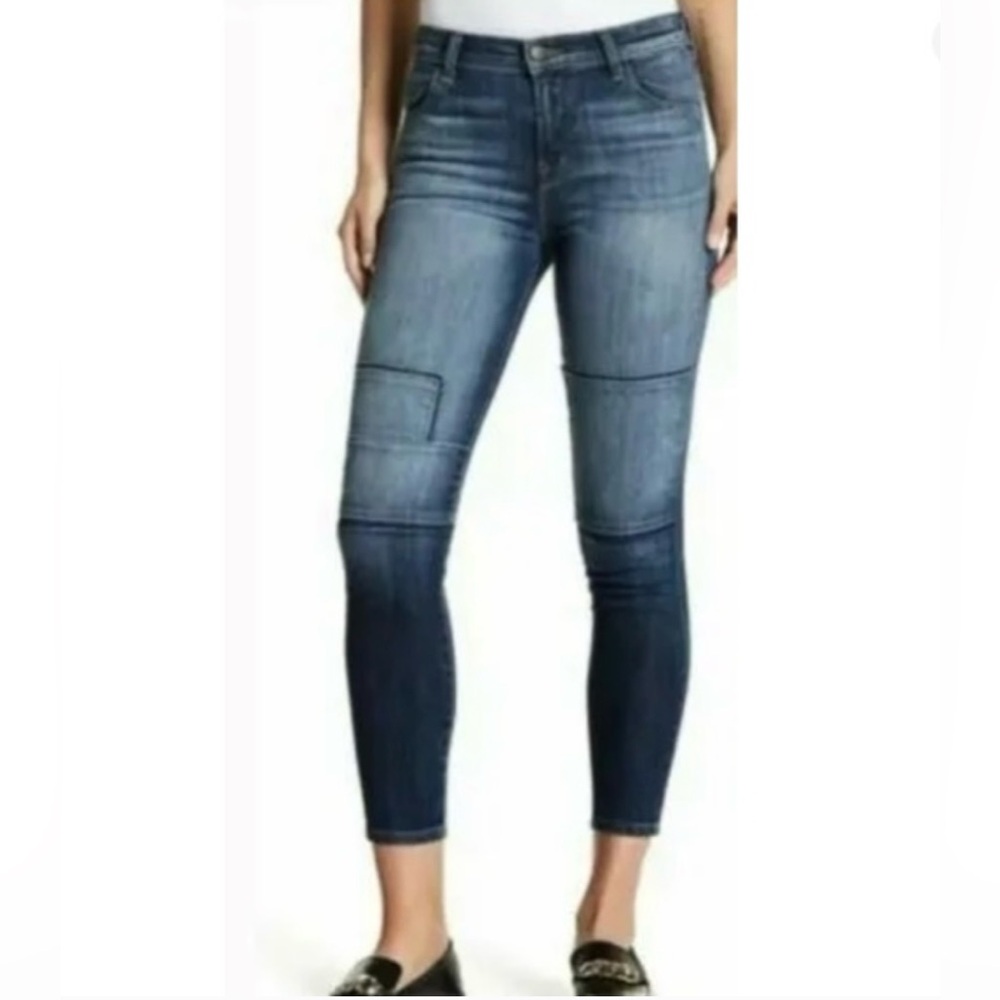 NWOT J Brand Alana High Rise Crop Jasper
Patched Denim Jeans . Size 25